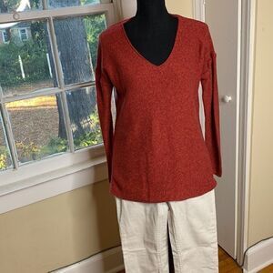 Old Navy rust melange sweater tunic medium slight hi-lo hem EUC
